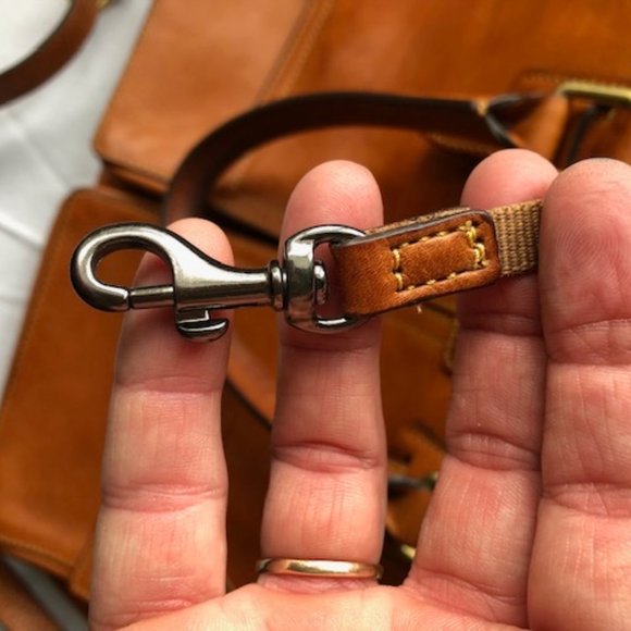 Dooney and Bourke Florentine Leather Clayton Satchel - British Tan - Picture 11 of 15
